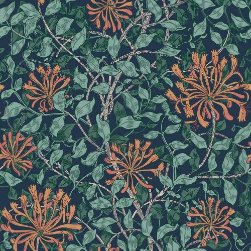 William Morris at Home Honeysuckle Tidewater Blue