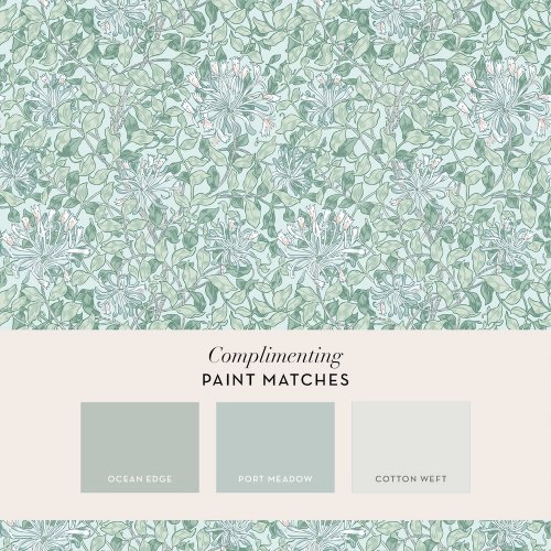 Matching paints paired with Honeysuckle Breeze wallpaper