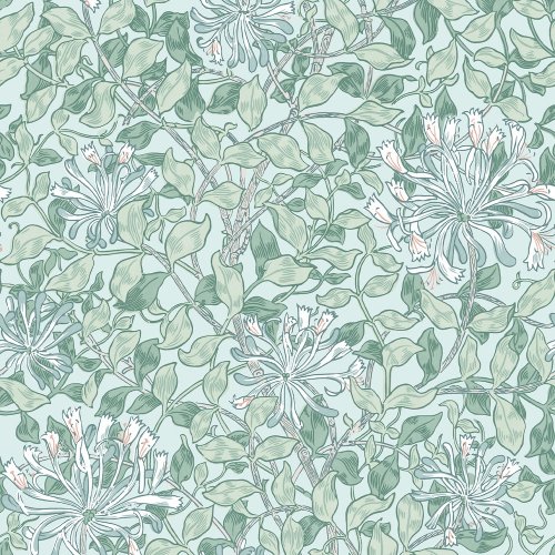 Flat image of Honeysuckle Breeze wallpaper by William Morris at Home
