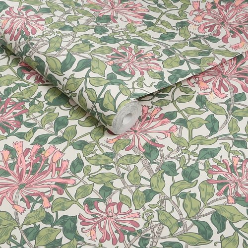 Roll shot of Honeysuckle Blossom wallpaper pattern