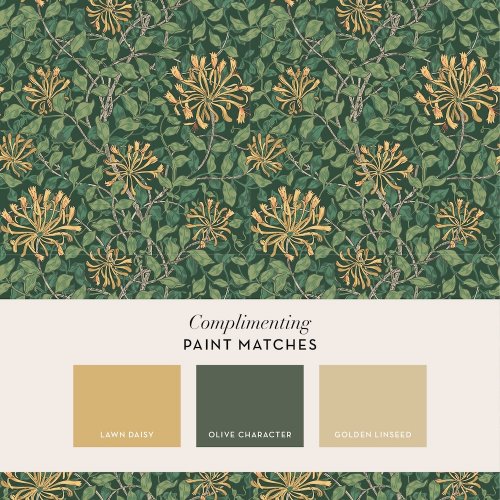 William Morris at Home Honeysuckle Verde Matching Paint Colours
