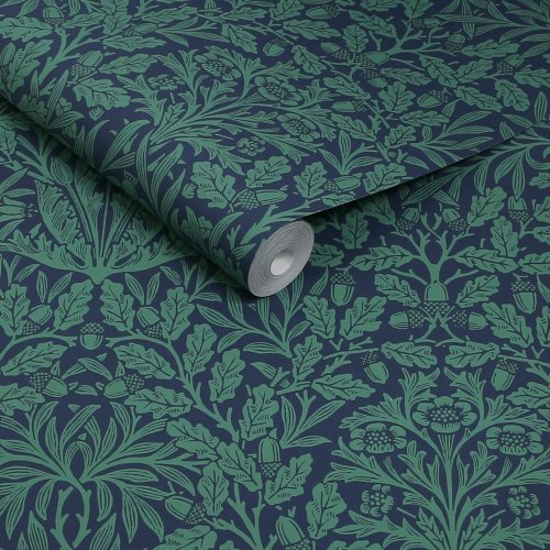 Roll shot of Acorn Heritage Blue wallpaper pattern
