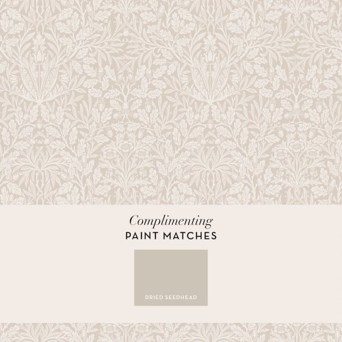 Matching paints paired with Acorn Hessian wallpaper
