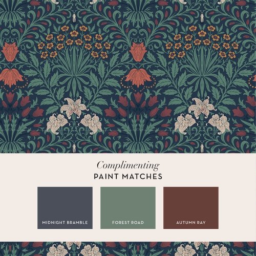 Matching paints paired with Garden Moonlight wallpaper