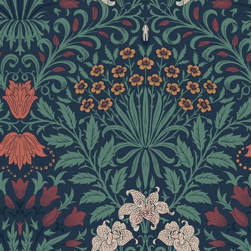 Flat image of Garden Moonlight wallpaper by William Morris at Home