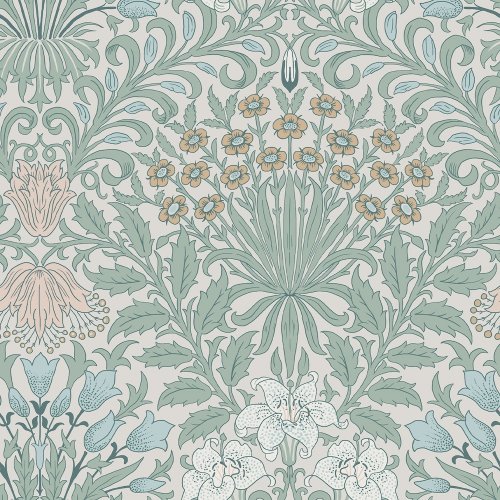 Flat image of Garden Cottage Blues wallpaper by William Morris at Home