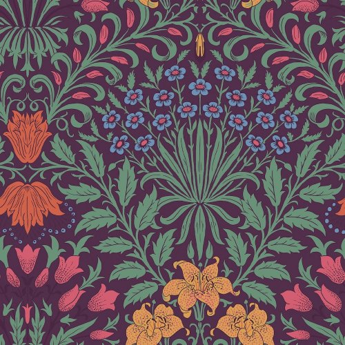 Flat image of Garden Dewberry wallpaper by William Morris at Home