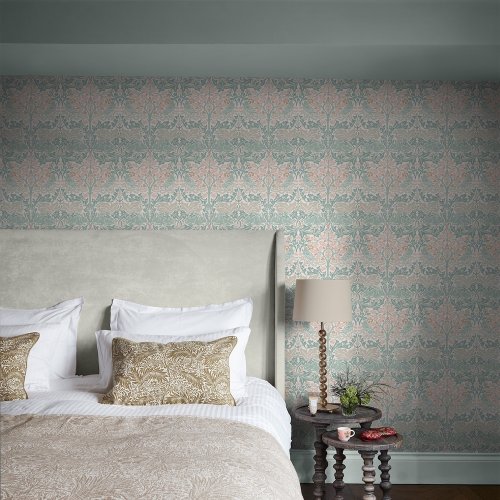 Styled interior with Brother Rabbit Lullaby Blues wallpaper