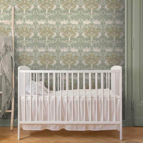 Room shot featuring Brother Rabbit Sage wallpaper