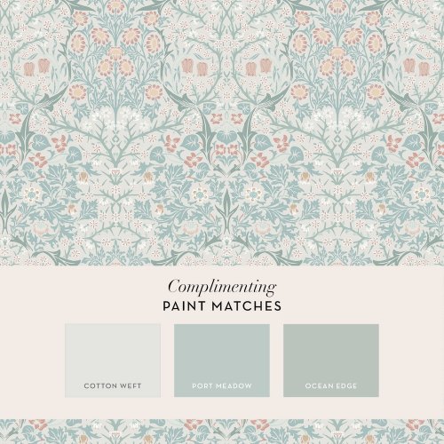 Matching paints paired with Blackthorn Meadow wallpaper