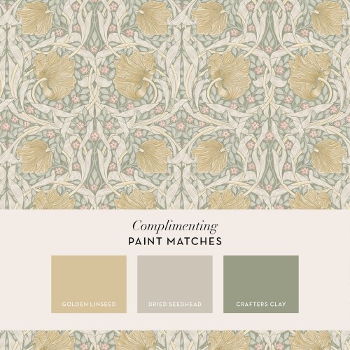 Matching paints paired with Pimpernel Spring Breeze wallpaper