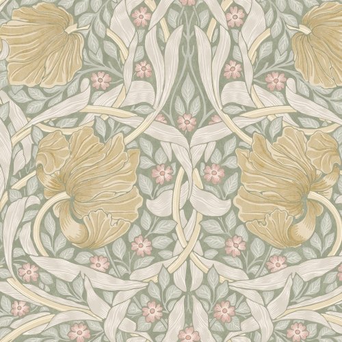 Flat image of Pimpernel Spring Breeze wallpaper by William Morris at Home
