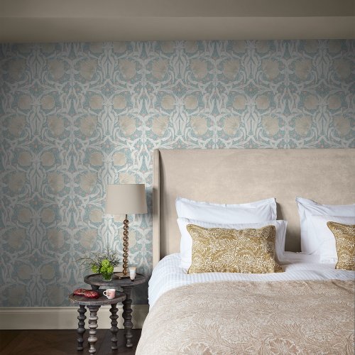 room shot showcasing Pimpernel Ocean wallpaper