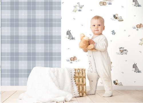 Galerie Farm Animals White Wallpaper Room