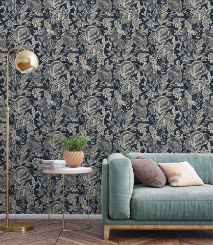 Grandeco Mae Blue Wallpaper 171801