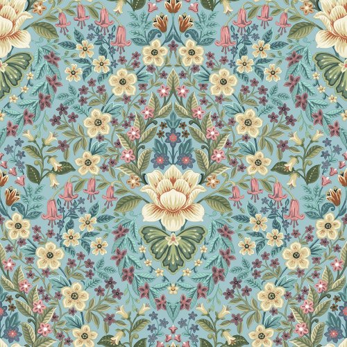 Galerie Floral Damask Blue Wallpaper 18518