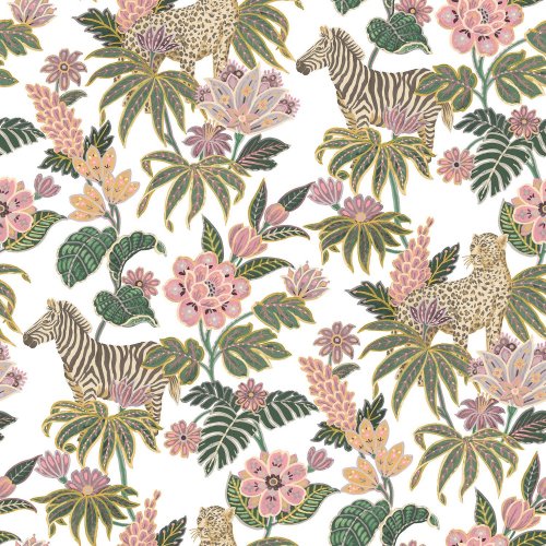 Galerie Into The Wild Green & Pink Wallpaper 18522