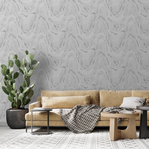 Muriva Woodgrain Silver Wallpaper 199502