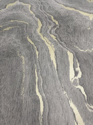 Muriva Woodgrain Charcoal & Gold Wallpaper 199503