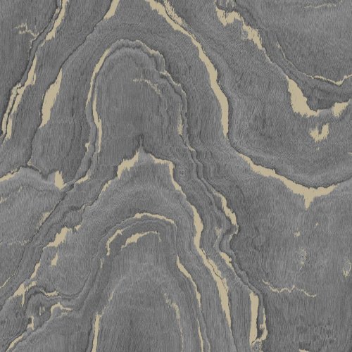 Muriva Woodgrain Charcoal & Gold Wallpaper 199503