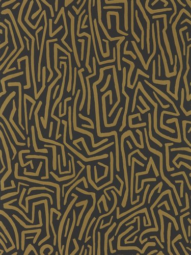 Harlequin Melodic Gold & Black Earth Wallpaper