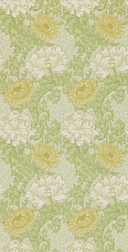 Morris & Co Chrysanthemum Pale Olive Wallpaper 212545