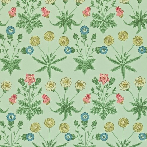 Morris & Co Daisy Pale Green & Rose Wallpaper