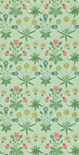 Morris & Co Daisy Pale Green and Rose Wallpaper 212559