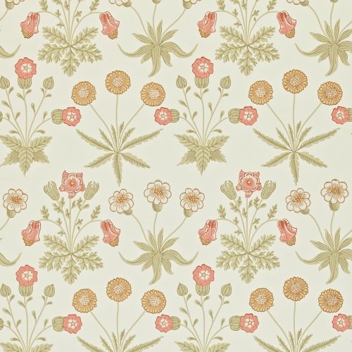 Morris & Co Daisy Coral and Manilla Wallpaper 212560