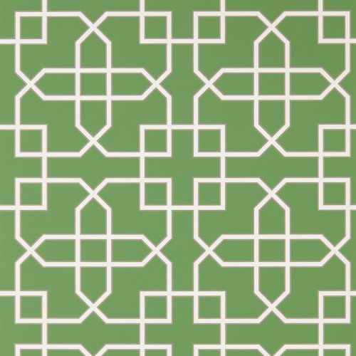 Sanderson Hampton Trellis Botanical Green Wallpaper 216660