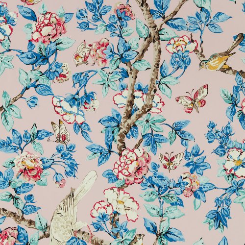 Sanderson Caverley Rose/French Blue Wallpaper 217035