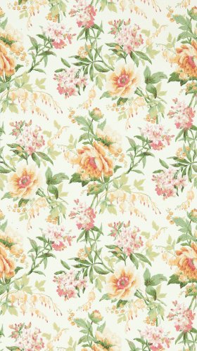 Sanderson Olivia Botanical Green/Orange Wallpaper 217038