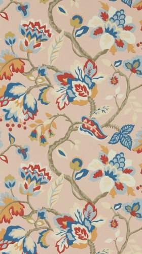 Sanderson Amanpuri Salmon/Dove Blue Wallpaper 217043