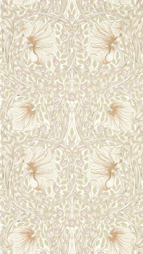 Morris & Co Pimpernel Cochineal Pink Wallpaper Long