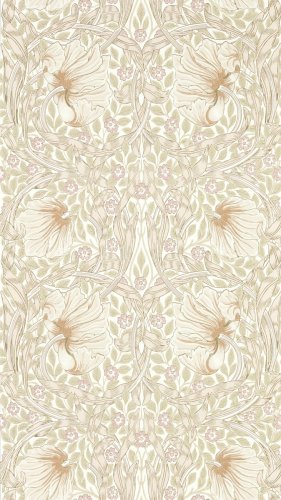 Morris & Co Pimpernel Cochineal Pink Wallpaper Long
