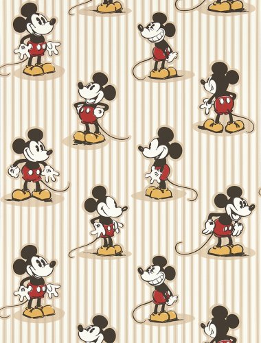 Sanderson Mickey Stripe Peanut Wallpaper Long