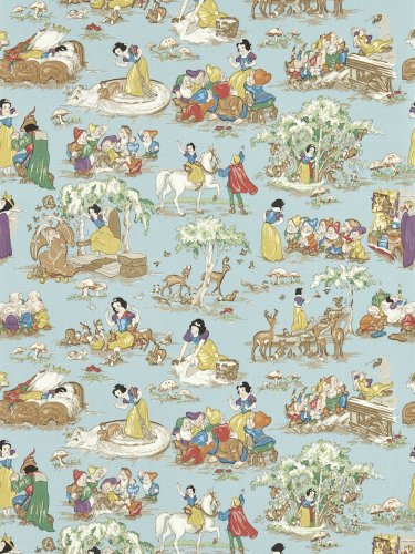 Sanderson Snow White Puddle Blue Wallpaper Long