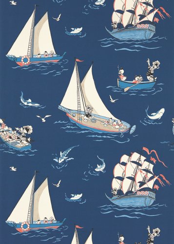 Sanderson Donald Nautical Night Fishing Wallpaper Long