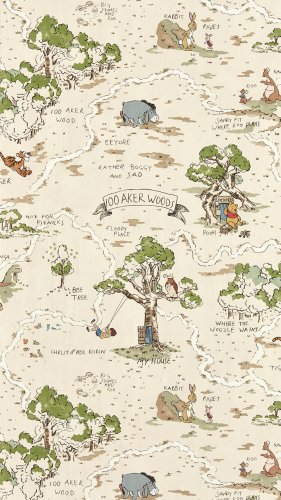 Sanderson Hundred Acre Wood Cashew Wallpaper Long