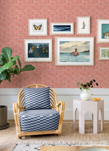 A Street Prints Alorah Coral Wallpaper Room