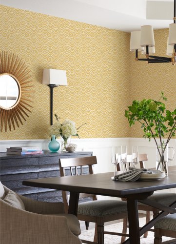 A Street Prints Alorah Yellow Wallpaper Room 2