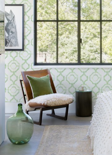 A Street Prints Gallina Green Wallpaper Room