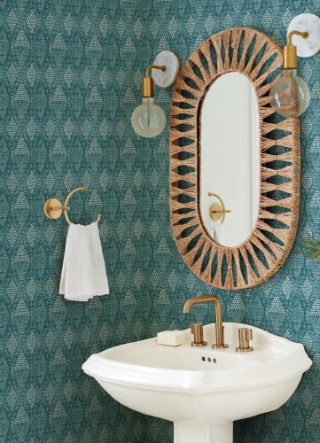 A Street Prints Grady Teal Wallpaper Room 2