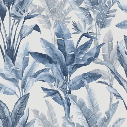 Rasch Akari Madagascar Leaf Blue Wallpaper 282893