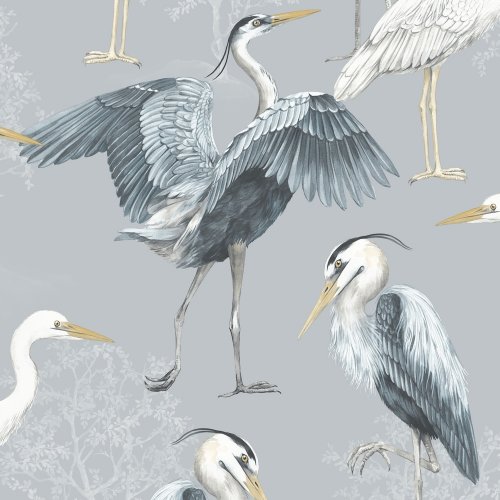 The Design Library Heron Blue Wallpaper 283944