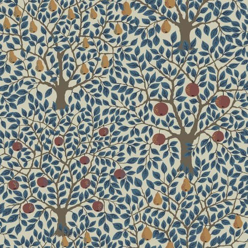 Galerie Apples & Pears Blue Wallpaper