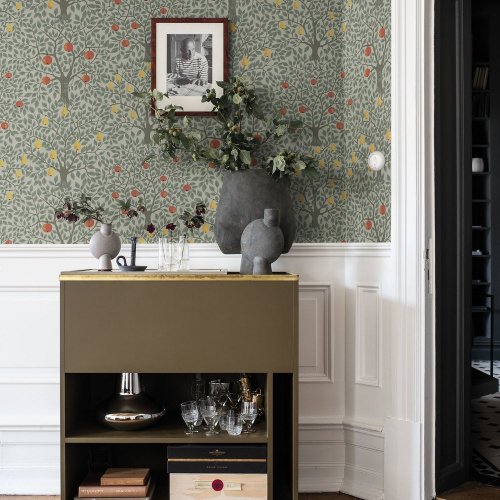 Galerie Apples & Pears Green Wallpaper Room