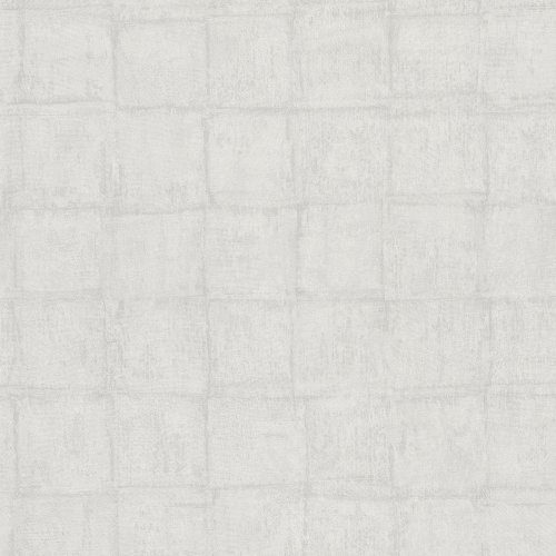 Minimalist grid-like tile pattern wallpaper in greige