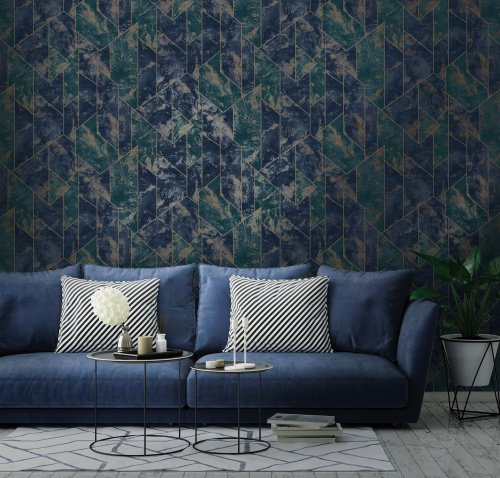 Holden Decor Zarci Navy Wallpaper 36121