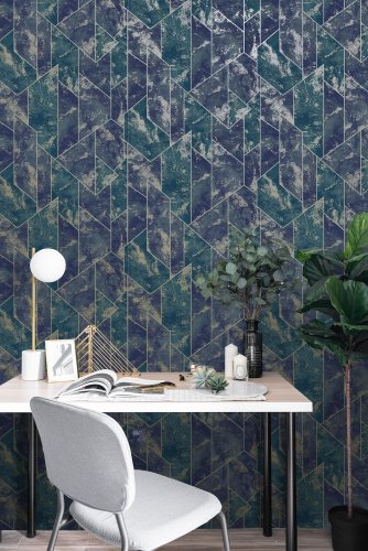 Holden Decor Zarci Navy Wallpaper 36121